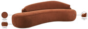 Caspian 101" Chenille Fabric Upholstered Sofa in Cognac - 44033Cognac-S