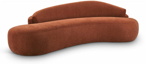 Caspian 101" Chenille Fabric Upholstered Sofa in Cognac - 44033Cognac-S