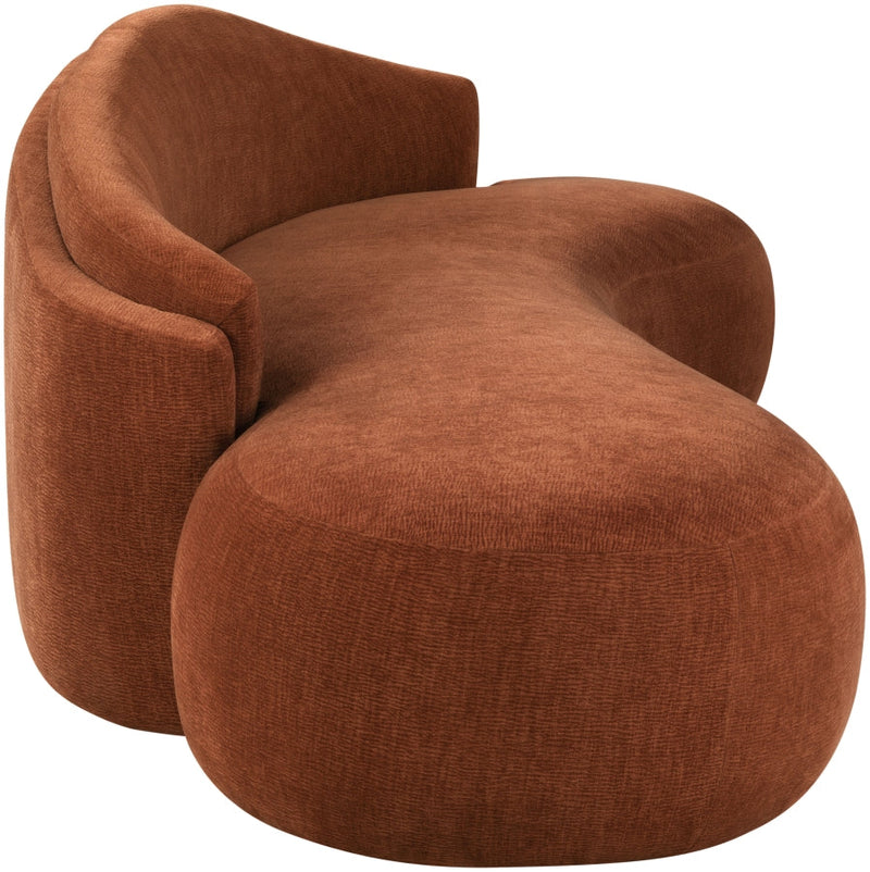 Caspian 101" Chenille Fabric Upholstered Sofa in Cognac - 44033Cognac-S
