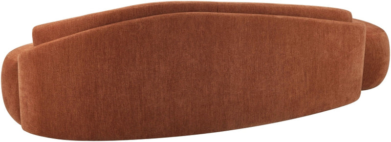 Caspian 101" Chenille Fabric Upholstered Sofa in Cognac - 44033Cognac-S