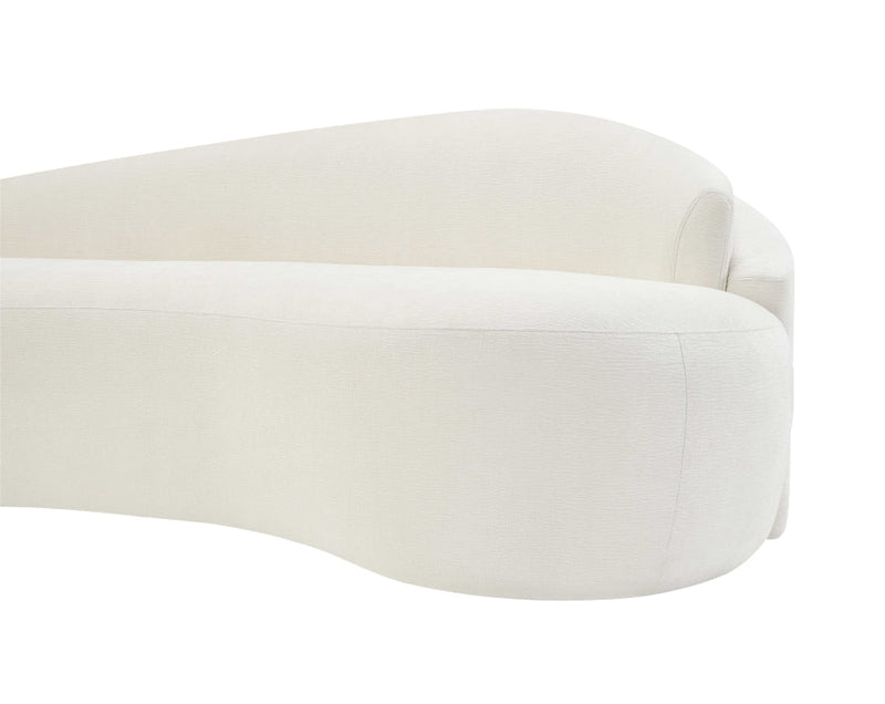 Caspian 101" Chenille Fabric Upholstered Sofa in Cream - 44033Cream-S