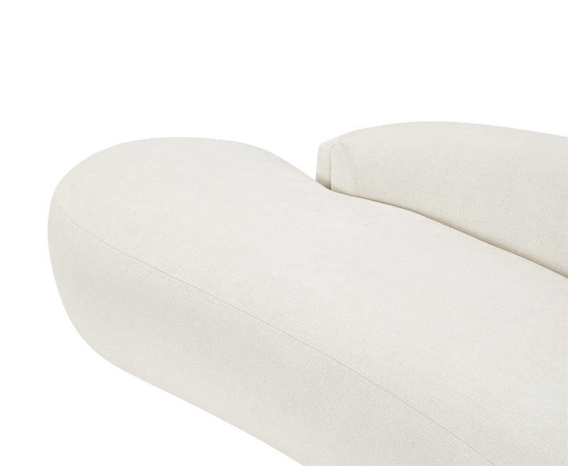 Caspian 101" Chenille Fabric Upholstered Sofa in Cream - 44033Cream-S