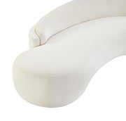 Caspian 101" Chenille Fabric Upholstered Sofa in Cream - 44033Cream-S