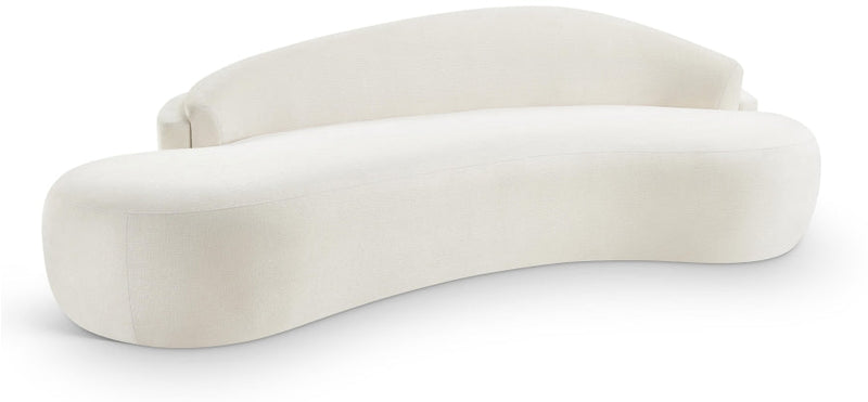 Caspian 101" Chenille Fabric Upholstered Sofa in Cream - 44033Cream-S