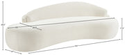 Caspian 101" Chenille Fabric Upholstered Sofa in Cream - 44033Cream-S