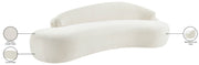 Caspian 101" Chenille Fabric Upholstered Sofa in Cream - 44033Cream-S