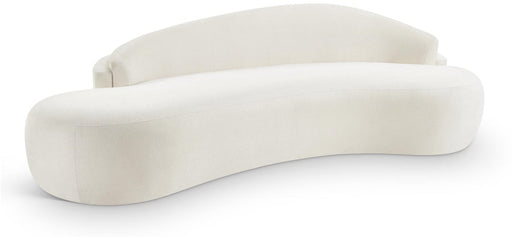 Caspian 101" Chenille Fabric Upholstered Sofa in Cream - 44033Cream-S