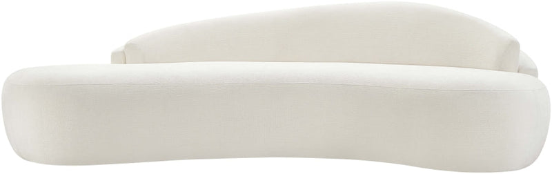 Caspian 101" Chenille Fabric Upholstered Sofa in Cream - 44033Cream-S