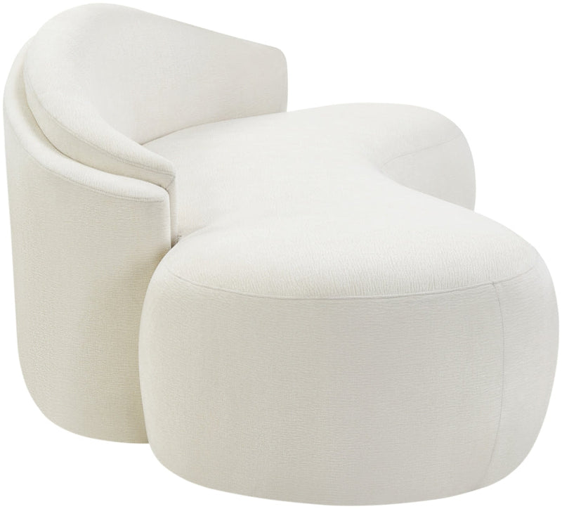 Caspian 101" Chenille Fabric Upholstered Sofa in Cream - 44033Cream-S
