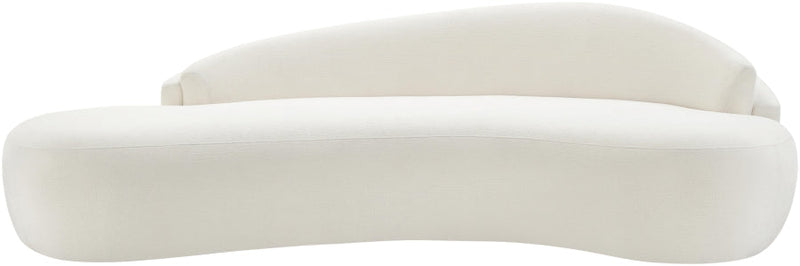 Caspian 101" Chenille Fabric Upholstered Sofa in Cream - 44033Cream-S