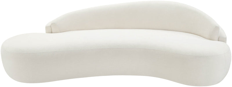 Caspian 101" Chenille Fabric Upholstered Sofa in Cream - 44033Cream-S