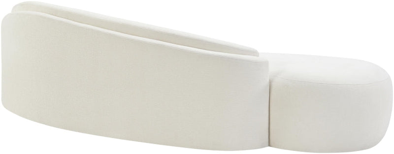 Caspian 101" Chenille Fabric Upholstered Sofa in Cream - 44033Cream-S