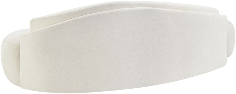 Caspian 101" Chenille Fabric Upholstered Sofa in Cream - 44033Cream-S