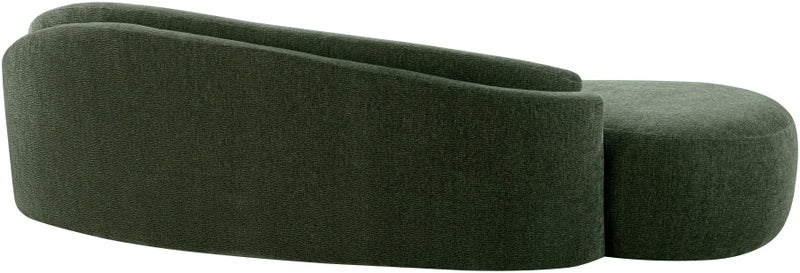 Caspian 101" Chenille Fabric Upholstered Sofa in Green - 44033Green-S