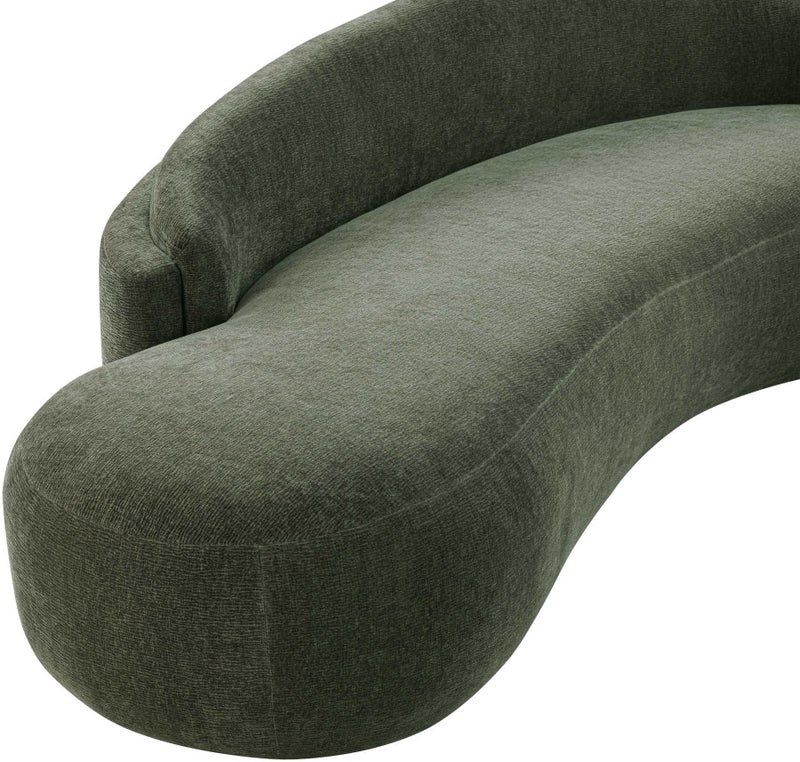 Caspian 101" Chenille Fabric Upholstered Sofa in Green - 44033Green-S