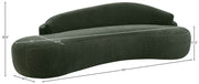 Caspian 101" Chenille Fabric Upholstered Sofa in Green - 44033Green-S