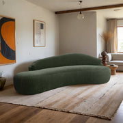 Caspian 101" Chenille Fabric Upholstered Sofa in Green - 44033Green-S