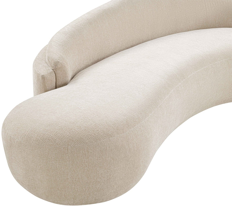 Caspian 79" Chenille Fabric Upholstered Loveseat in Beige - 44033Beige-L