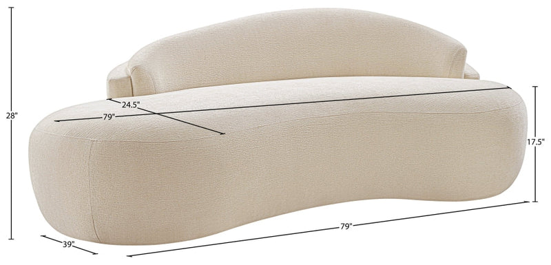 Caspian 79" Chenille Fabric Upholstered Loveseat in Beige - 44033Beige-L