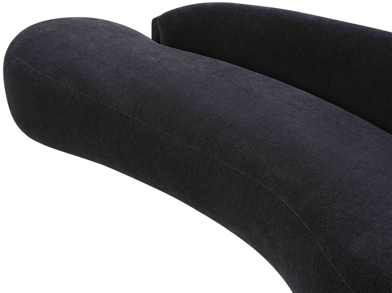 Caspian 79" Chenille Fabric Upholstered Loveseat in Black - 44033Black-L