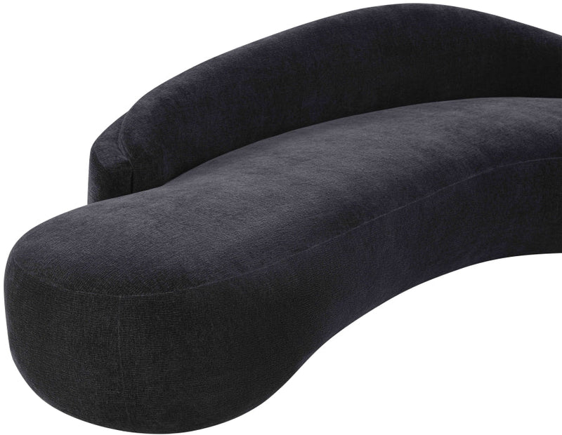 Caspian 79" Chenille Fabric Upholstered Loveseat in Black - 44033Black-L