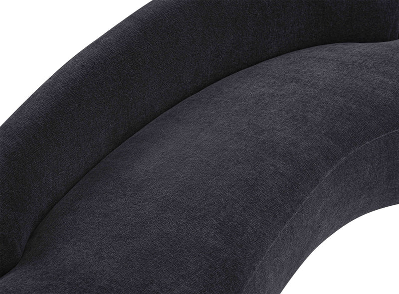 Caspian 79" Chenille Fabric Upholstered Loveseat in Black - 44033Black-L
