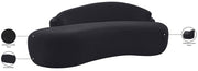 Caspian 79" Chenille Fabric Upholstered Loveseat in Black - 44033Black-L