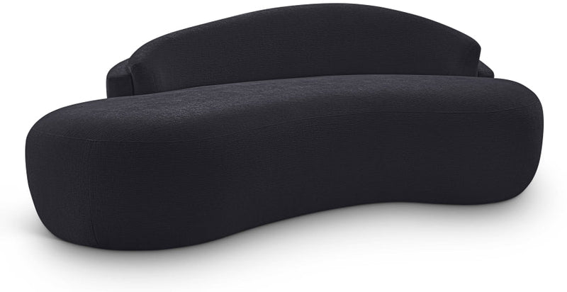 Caspian 79" Chenille Fabric Upholstered Loveseat in Black - 44033Black-L