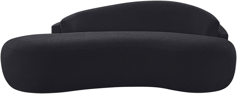 Caspian 79" Chenille Fabric Upholstered Loveseat in Black - 44033Black-L
