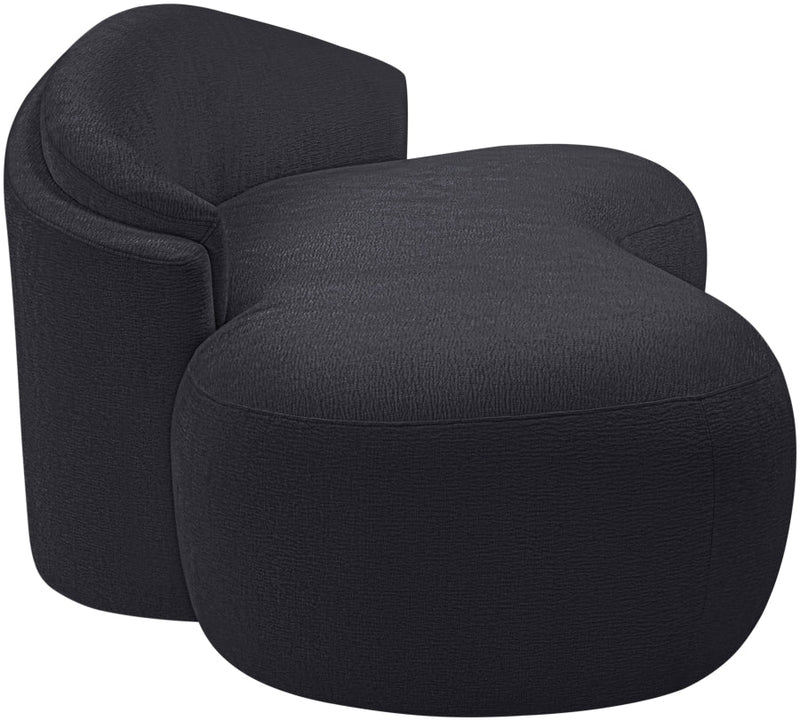 Caspian 79" Chenille Fabric Upholstered Loveseat in Black - 44033Black-L