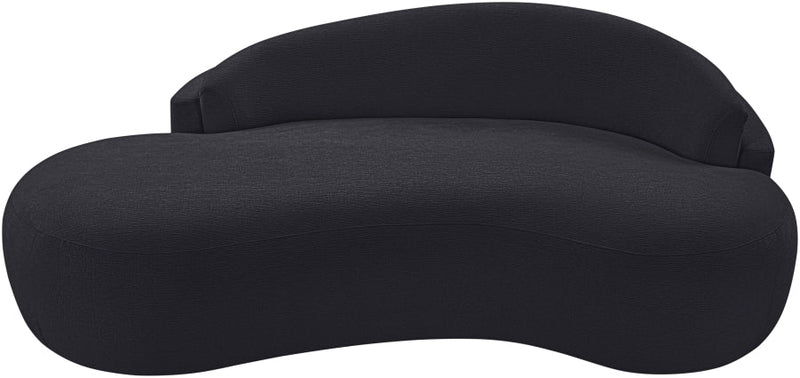 Caspian 79" Chenille Fabric Upholstered Loveseat in Black - 44033Black-L