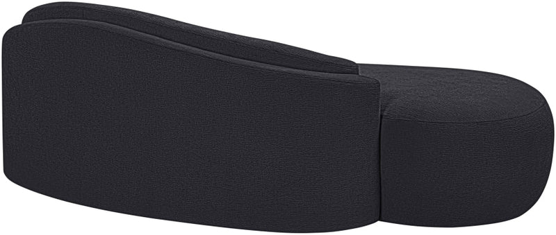 Caspian 79" Chenille Fabric Upholstered Loveseat in Black - 44033Black-L