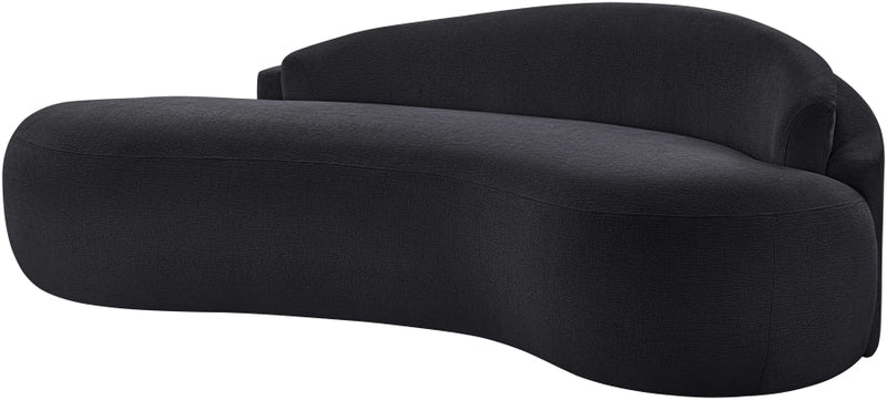 Caspian 79" Chenille Fabric Upholstered Loveseat in Black - 44033Black-L