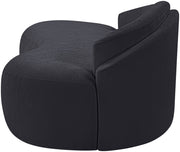 Caspian 79" Chenille Fabric Upholstered Loveseat in Black - 44033Black-L
