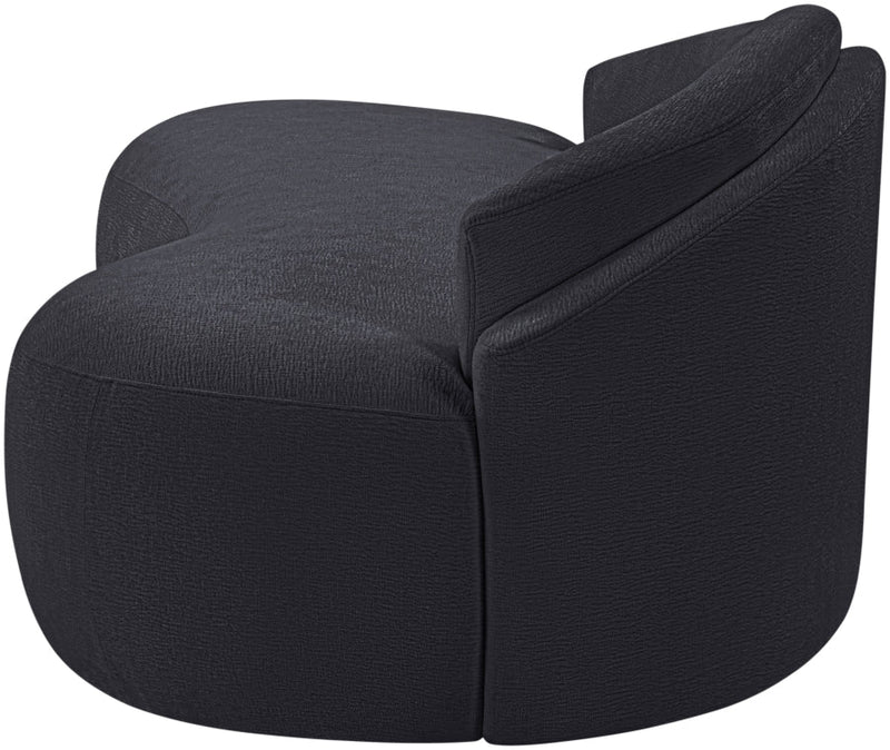 Caspian 79" Chenille Fabric Upholstered Loveseat in Black - 44033Black-L