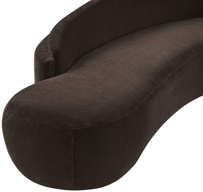 Caspian 79" Chenille Fabric Upholstered Loveseat in Brown - 44033Brown-L