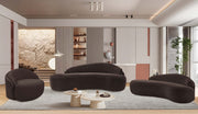 Caspian 79" Chenille Fabric Upholstered Loveseat in Brown - 44033Brown-L