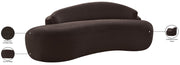 Caspian 79" Chenille Fabric Upholstered Loveseat in Brown - 44033Brown-L