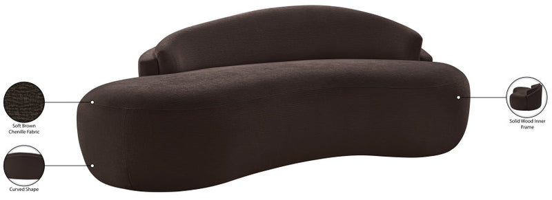 Caspian 79" Chenille Fabric Upholstered Loveseat in Brown - 44033Brown-L