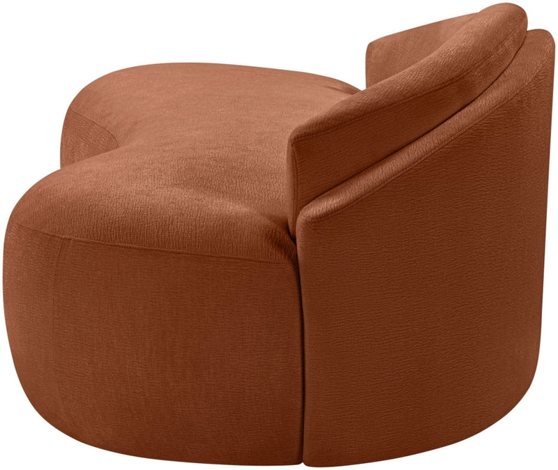 Caspian 79" Chenille Fabric Upholstered Loveseat in Cognac - 44033Cognac-L