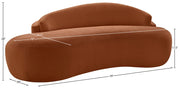 Caspian 79" Chenille Fabric Upholstered Loveseat in Cognac - 44033Cognac-L