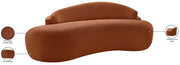 Caspian 79" Chenille Fabric Upholstered Loveseat in Cognac - 44033Cognac-L