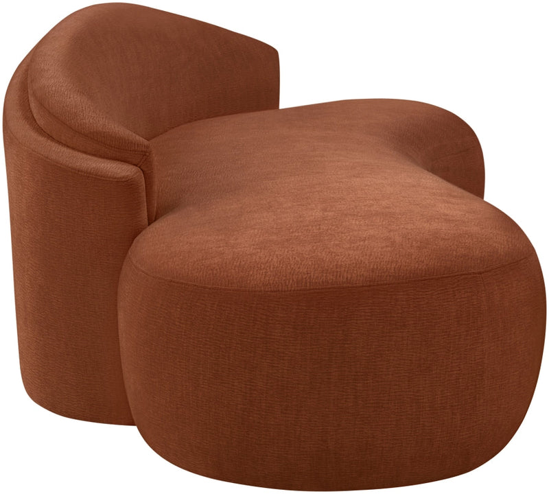 Caspian 79" Chenille Fabric Upholstered Loveseat in Cognac - 44033Cognac-L