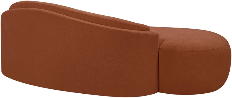 Caspian 79" Chenille Fabric Upholstered Loveseat in Cognac - 44033Cognac-L