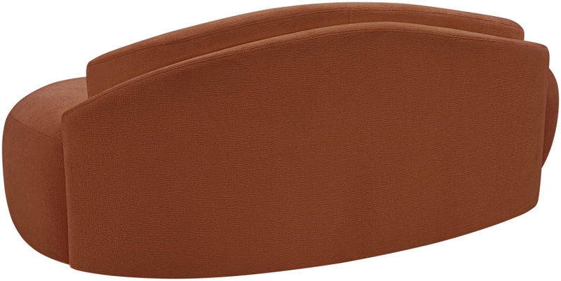 Caspian 79" Chenille Fabric Upholstered Loveseat in Cognac - 44033Cognac-L