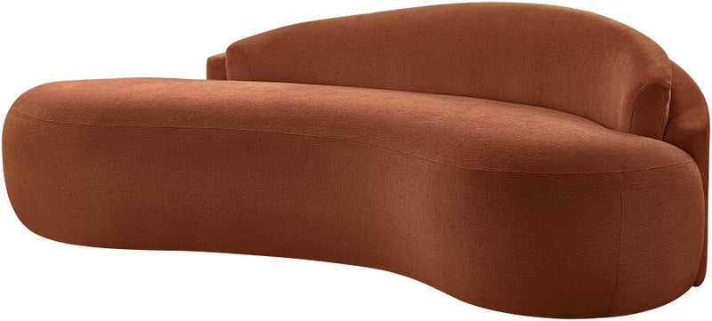 Caspian 79" Chenille Fabric Upholstered Loveseat in Cognac - 44033Cognac-L