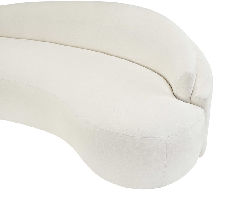 Caspian 79" Chenille Fabric Upholstered Loveseat in Cream - 44033Cream-L