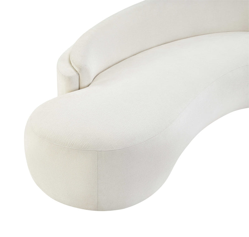 Caspian 79" Chenille Fabric Upholstered Loveseat in Cream - 44033Cream-L
