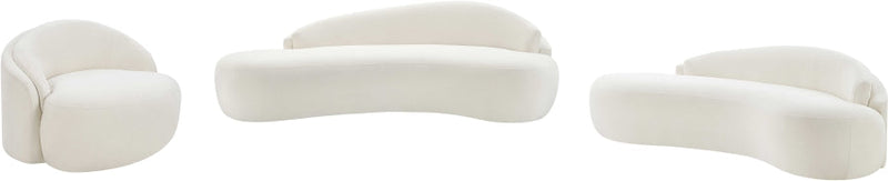 Caspian 79" Chenille Fabric Upholstered Loveseat in Cream - 44033Cream-L