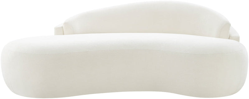 Caspian 79" Chenille Fabric Upholstered Loveseat in Cream - 44033Cream-L